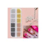 OLLA KOZMETİK 12'li Havyar Tırnak Taş Süsleme Nail Art Boncukları 4 Renk OLLA