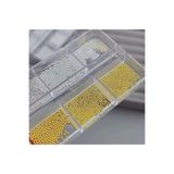 OLLA KOZMETİK Havyar Tırnak Taş Süsleme Nail Art Boncukları Gold ve Silver 6'lı
