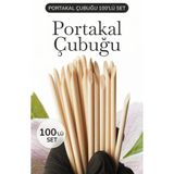 OLLA KOZMETİK Portakal Çubuğu 100 ADET – Ahşap Tırnak Eti Itici Manikür Pedikür Seti OLLA
