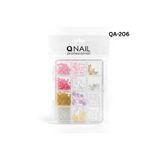 OLLA KOZMETİK Renkli Tırnak Taşı Seti 12'Li Nail Art Süsleme Parlak Kristal Boncuk Seti QA-206