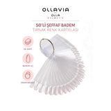 OLLAVIA 50'li Şeffaf Badem (Almond) Tırnak Renk Kartelası Seti – Kalıcı Oje, Nail Art ve Protez Tırnak Renk Kartelası (Anahtarlıklı)