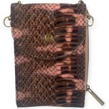 Ollbag OL-1093Y Kadın Zincir Askılı Mini Çanta Cüzdan - Pembe - Siyah