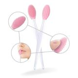 OLLEVRA 2 Adet Dudak Fırçası Peeling Etkili Gözenek Siyah Nokta Temizleyici Akne Giderici Çift Yönl