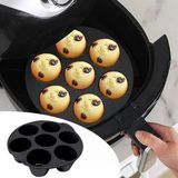 OLLEVRA 7 Gözlü Silikon Çok Amaçlı Airfryer Muffin Cupcake Kek ve Çörek Pişirme Kalıbı