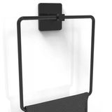 OLLEVRA Kendiliğinden Yapışkanlı Siyah Paslanmaz Metal Kare Havluluk