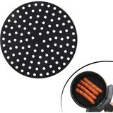 OLLEVRA Siyah Isıya Dayanıklı Yıkanılabilir Silikon Fırın Ve Airfryer Yuvarlak Model Pişirme Matı 23 Cm
