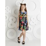 Ollie&Olla Dark Flowers Elbise - 3 Yaş - Siyah