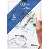 Olly Art Eskiz Defteri A-3 Dokulu Kağıt Kara Kalem Çalışma Defteri 50 Yaprak 90 gr 29.7 x 42 cm - Krem