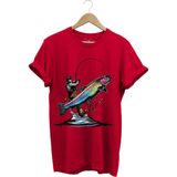Olta ile Balıkçılık Fishing Balık Avcılığı Alabalık Turna Avcılığı Regular Fit %100 Pamuk Tişört - Kırmızı - XL
