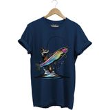 Olta ile Balıkçılık Fishing Balık Avcılığı Alabalık Turna Avcılığı Regular Fit %100 Pamuk Tişört - Lacivert