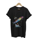 Olta ile Balıkçılık Fishing Balık Avcılığı Alabalık Turna Avcılığı Regular Fit %100 Pamuk Tişört - Siyah - XL