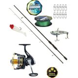 Oltamix Spin Takımı Barca 270cm 8-30gr Atarlı Spin Olta Kamışı Fighter 3000 Metal Kafa