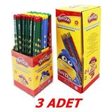 Oluklu Jumbo Üçgen Kurşun Kalem 3 Adet Çok Renkli