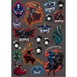 Ölüm Meleği Sticker Set 2 18 Parça Telefon, Tablet, Defter, Laptop Sticker