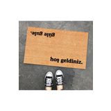 OLUNCA Hoş Geldiniz Güle Güle Tasarım Kapı Önü Ve Ev Içi Paspas 45x75 Cm