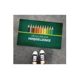 OLUNCA Okulumuza Hoşgeldiniz Tasarım Kapı Önü Ve Ev Içi Paspas 45x75 Cm