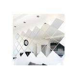 Olur o zaman Kare Dekoratif Pleksi Ayna Kendiliğinden Yapışkanlı Gümüş Renk (4 ADET X 20 CM X 20 CM)