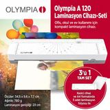 Olympia A120 Combo Laminasyon Makinesi 4’Lü Set | Kesme Cetveli + Köşe Yuvarlayıcı + 5’Li Poşet