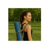 Om Guru Yoga Desenli Mat Taşıma Askısı Çiçek Desenli Yoga Kemeri