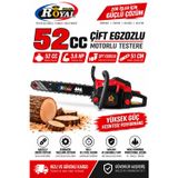 Öm-Ka Royal 52 CC - ÇİFT EGZOZLU Motorlu Testere - 51 CM KAMA - 3.6 HP Benzinli Ağaç Kesme Makinesi