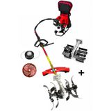 Öm-ka Royal Benzinli Sırt Tırpan + Çift Toprak Çapalama Aparatı Set 52 cc 4,6 Hp