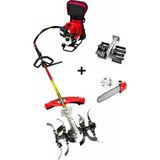 Öm-ka Royal Benzinli Sırt Tırpan + Çift Toprak Çapalama + Dal Budama Aparatı Set 52 cc 4.6 Hp