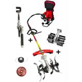 Öm-ka Royal Benzinli Sırt Tırpan + Çift Toprak Çapalama + Kancalı Silkeleme Hasat Aparatı Set 52 cc 4.6 Hp