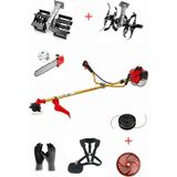 Öm-ka Royal Benzinli Yan Tırpan + Çift Toprak Çapalama + Dal Budama Aparatı Set 52 cc 4.6 Hp