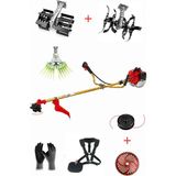 Öm-ka Royal Benzinli Yan Tırpan + Çift Toprak Çapalama + Tırnaklı Silkeleme Hasat Aparatı Set 52 cc 4.6 Hp