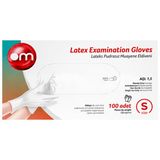 Om Lateks Pudrasız Muayene Eldiveni Large 100'lü