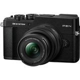 Om System M.zuiko Digital 14-42MM F3.5-5.6 Iıı Siyah ile Günlük ve Seyahat Fotoğrafçılığı Için Elektronik Vizör ve Renk Profili Kontrolüne Sahip Siyah Kalemle Hava Koşullarına Dayanıklı Aynasız Fotoğr