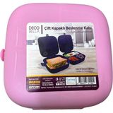 Omak Çift Bölmeli Beslenme Kutusu - Pembe