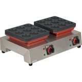 Omake Elektrikli Manuel Poffertjes Model Çiftli Pankek Makinesi Zamanlayıcılı PFR01.E21.1501.Z5F - Gri - Kırmızı - Şeffaf