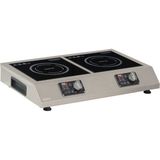 Omake IND11.I25 Cam Yüzeyli Ikili Indüksiyon Ocak, 2X2500 W, Elektrikli - Inox