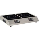 Omake IND11.I25 Cam Yüzeyli Ikili Indüksiyon Ocak, 2X3500 W, Elektrikli - Inox