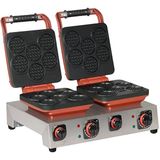 Omake Sabit Ikili Waffle Makinesi Coin - Kırmızı