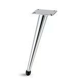 Omaks (1 Adet) 25 Cm Metal Krom Dereceli Mobilya Sehpa Kanepe Ayağı Montaj Vidaları Dahil Ayak
