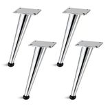 Omaks (4 Adet) 18 Cm Metal Krom Dereceli Mobilya Sehpa Kanepe Ayağı Montaj Vidaları Dahil Ayak