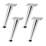Omaks (4 Adet) 20 Cm Metal Krom Dereceli Mobilya Sehpa Kanepe Ayağı Montaj Vidaları Dahil Ayak