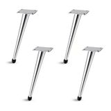 Omaks (4 Adet) 30 Cm Metal Krom Dereceli Mobilya Sehpa Kanepe Ayağı Montaj Vidaları Dahil Ayak