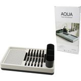 Omaş Aqua OM-0848 Tezgah Üstü Bulaşıklık 26X42X12CM Sade Gri Tabaklık Kaşıklık - 6'li Paket