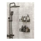 Omaş Household Product 2'li Yapışkanlı Banyo Rafı Şampuanlık Sabunluk Set Duş Aksesuar