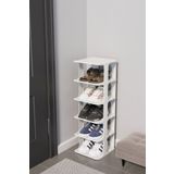 Omaş Household Product Lüx Yeni Model Modern 5 Katlı Ayakkabılık Beyaz Renk Portatif Ayakkabı Standı 5 Katlı