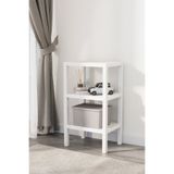 Omaş Household Product Ombeg Dekoratif 3 Katlı Plastik Çok Amaçlı Banyo Düzenleyici Saksılık Kitaplık Beyaz