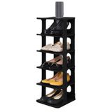 Omaş Luxury Shoe Rack OM-0910-1023-0787 Lüks Plastik Ayakkabılık 5 Katlı Siyah