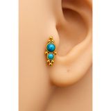 ömay takı Çift Turkuaz Tragus Helix Conch 316l Cerrahı Çelik Piercing