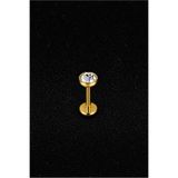 ömay takı Dısk Taş 316 l Cerrahi Çelik gold Labret Piercing