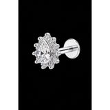 ömay takı Etnik Damla Zirkon 316l Cerrahı Çelik Labret Piercing