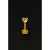 ömay takı Kalp Zirkon Labret 316l Cerrahi Çelik Piercing