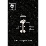 ömay takı Markiz Zirkon 316 L cerrahi çelik Labret Piercing